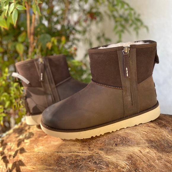 UGG Other - UGG CLASSIC MINI ZIP WATERPROOF BLACK BOOTS